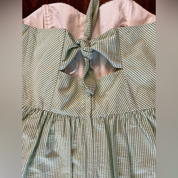 LILY PULITIZER Seersucker Strapless Green/White Dress Summer - Picture 6 of 7
